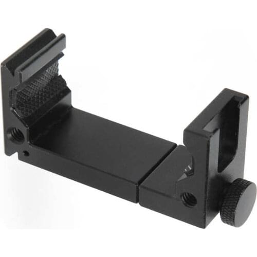 Aluminum Alloy Mobile Phone Tripod Mount Clip Adjustable Phone Clamp with Cold Shoe Mount for Fill Light Microphone