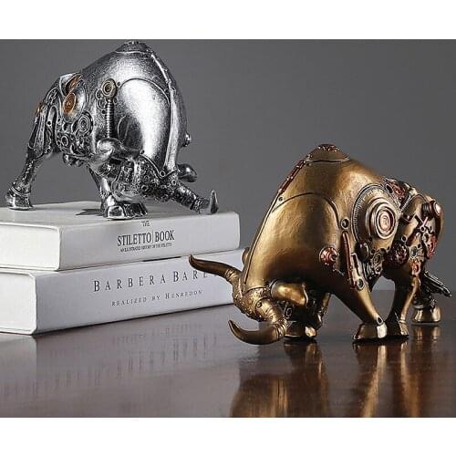 Nordic creative mechanical cow resin ornaments living room bedroom porch coffee restaurant crafts ornaments