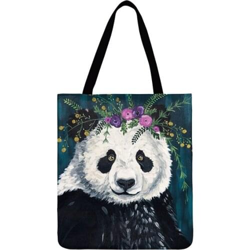 Foldable Shopping Bag Vintage Animal Painting Print tote Bag Ladies Shoulder Bag Women Casual Tote Fashion Bag Beach Tote Bags