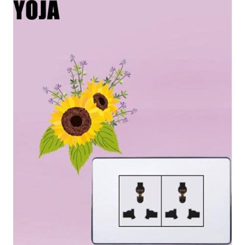 YOJA Cute Vivid Sunflowers PVC Personalized Switch Sticker Interesting Pastoral Style Decor Wall Decal 15SS0197