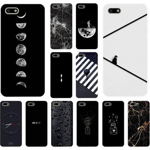 Back Cover Bumper Phone Case 43AS Silicon Soft Tpu Black & White5.7 7c 5.7 7x Cases for Huawei Honor 7A 5.45 Pro