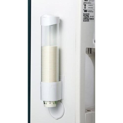 1PC Disposable Paper Cup Dispenser Plastic Cups Holder Automatic Holder Dustproof Free Punching Paper Cup Racks