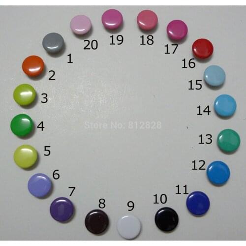 1000Sets 10mm 20 Solid Color Mix Prym Prong Snap Buttons Oeko-Tex 100 Certificate Approve