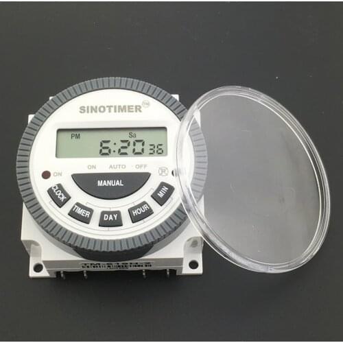 12/24hr Format TM619 120V 7 Days Time Relay Timer Switch Output 110V/120V with Waterproof Cover UL listed Relay Easy Wiring