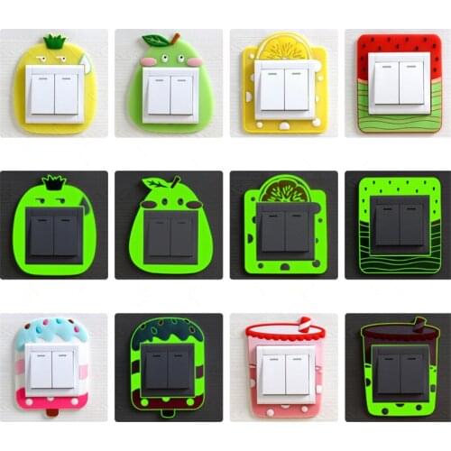 2021 cartoon switch protection cover luminous switch stickers wall stickers home decoration switch protection stickers