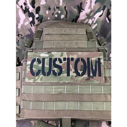 25cm IR IFF Infrared Reflection Custom Laser Cut Back Patch Name Tapes Black Letters Morale Tactics Military Airsoft