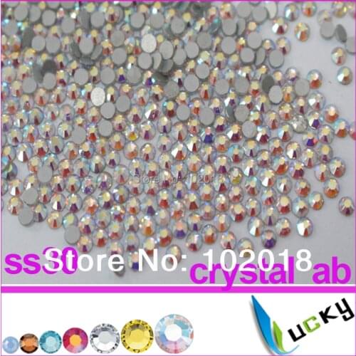 288pcs 30ss Crystal AB Color Nail art Strass beads Flat back non hotfix rhinestone For DIY
