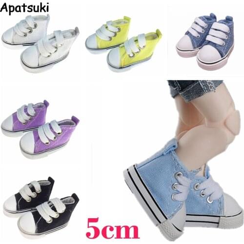 5cm Fashion Doll Shoes For Russian Doll Casual Canvas Shoes For BJD Doll Mini Toy Shoes Sneaker 1/6 Doll Accessories
