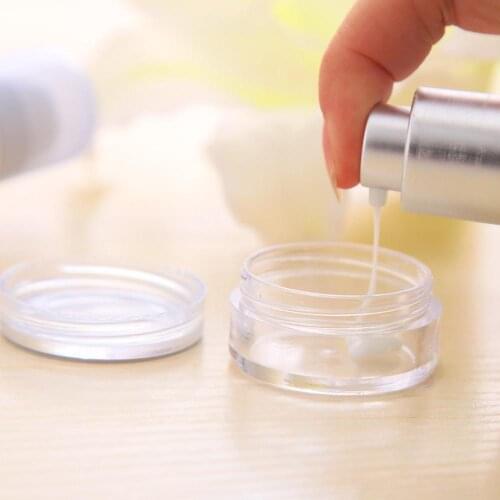 50pc Clear Cream Jar Mini Cosmetic Bottles Containers Transparent Pot For Nail