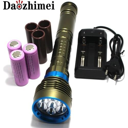 70W 8000Lm 7xXM-L2 LED Diving Flashlight 100M Diver Flash Light Waterproof Torch Lanterna+3x26650 Battery+Charger Lamps