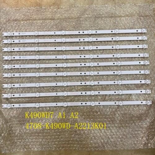 9pcs/set LED backlight bar for DEXP F49B7000T 49PUF6050 49PFL3445 PH49PFG5001/78 49PUF6050/T3 K490WD7 A1 A2 4708-K490WD-A2213K01