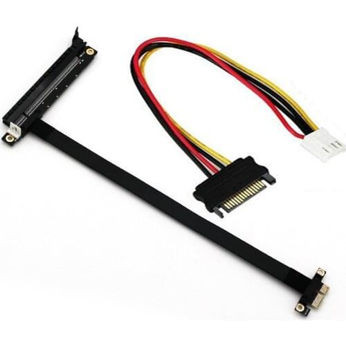PCIE 1X TO 16X Flexible Extension Cable PCI Express 1 to 16 X Adapter Extender SATA to IDE 4Pin Power for PCIE Riser Card Mining