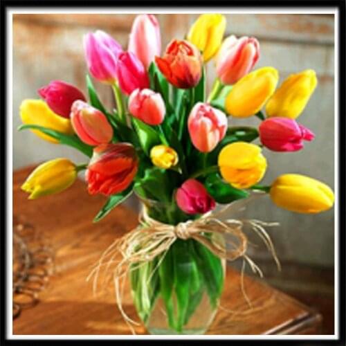 5D craft diamond painting, flower arrangement vase, cross stitch, diamond mosaic flower, diamond embroidery basket