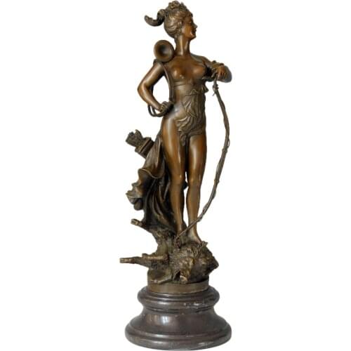 Large Diana Artemis Statue Greek Roman Goddess Sculpture Hot Cast Bronze Antique Art for Home Indoor Decor Ornaments