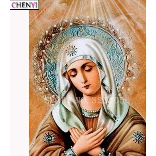 CHENYI 5D Diamond Painting Full Square/Round The Madonna Paint With Diamonds Embroidery Cross Stitch Religious Christmas Decor