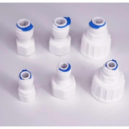 Fit Tube O/D 1/4" 3/8" Pushfit To 1/8"-3/4" BSP Female RO Water Connector Fitting Aquarium Reverse Osmosis Drinking Dispenser