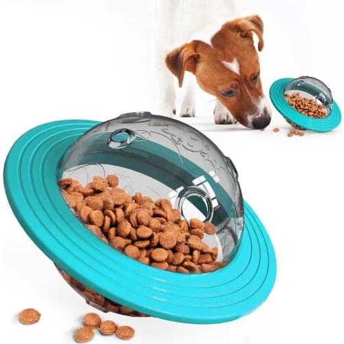 Dog Toy Interactive Flying Saucer Bite Resistant Plate Cats Rubber Leaking Ball Teeth Cleaning Balls For Small Large Dogs Chew