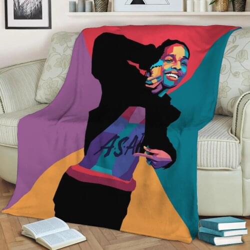 ASAP Rocky 3D Print Plush Blanket Throw On Sofa Home Decor Soft Warmth Washable Nap Blanket Dropshipping