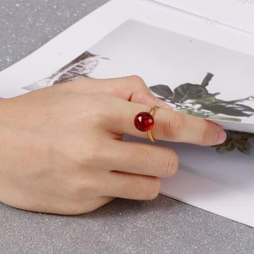 Crystal Ring For Women Trendy Rainbow Anillos Mujer Tri-Color Stainless Steel Woman Jewelry Accessories Free Shipping 2021