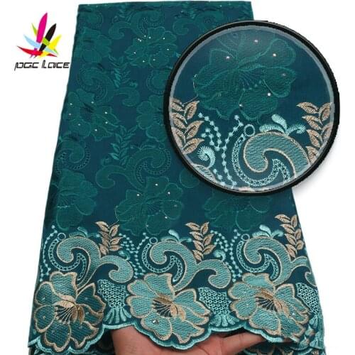 Green African Cotton Lace Fabric 2019 High Quality Swiss Voile Lace In Switzerland Lace Material Lace Dresses For Man XZ1716B