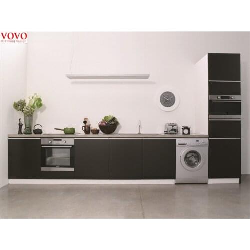 Matt lacquer kitchen cabinet black color