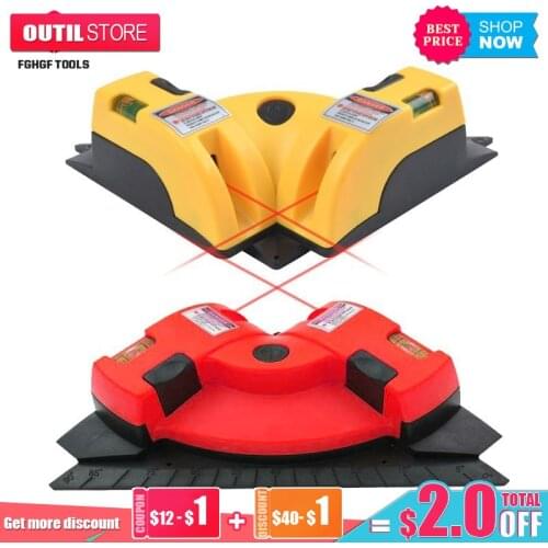 Mini Right Angle 90 Degree Square Niveau Laser Lazer Level Measurement Tool Leveler Construction Electronic Measuring Instrument