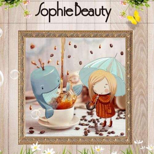 Sophie Beauty Diy Diamond Painting Cross Stitch 5D Full Round Handcraft Embroidery Cute Girl Animals Arts Needlework Mosaic kit