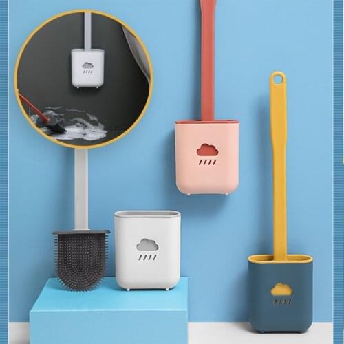 Silicone Cleaning Brush Holder for Bathroom Toilet Brush Cleaning Brushes Set Toilet Brush Holder Set Durable Kitchen Clean Tool
