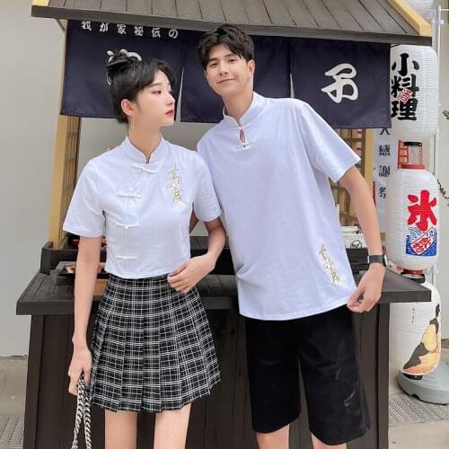 2021 summer new Chinese style couples suit couples clothes couples clothing
