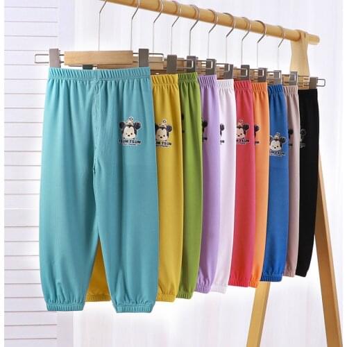 2-7Y New Summer Children Pants Disney Mickey Mouse Cartoon Pants Baby Girls Kids Joggers Boy Teenager Trousers Baby Clothing