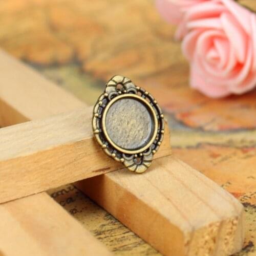 100pcs 20*15mm ancient bronze Necklace Pendant Setting 10mm glass Cabochon Cameo Base Tray Bezel Blank Jewelry Making Findings