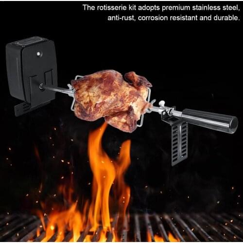 Outdoor Electric Automatic Motor Metal BBQ Rotisserie Tools Barbecue Accessories for Camping Picnic Charcoal Pig Chicken Beef