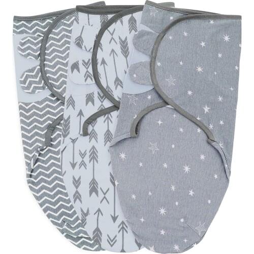 Baby Swaddle Wrap Blanket Newborn Blanket 0-3 Months Organic Cotton Stars Stripe Swaddle Envelope Sleep Sack Bedding