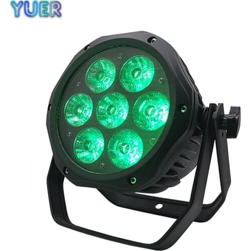LED Flat Par Light 7X18W RGBWA-UA 6IN1 Professional Lighting Disco Wash Light Equipment DMX512 DJ Party Strobe Effect Light