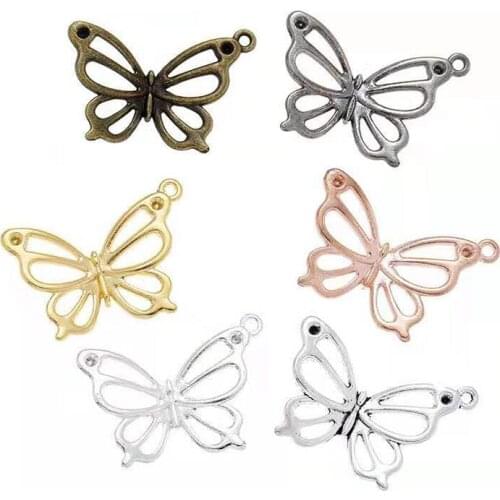 Alloy Butterfly Charm Pendants For DIY Bracelet Necklace Jewelry Making Handmade