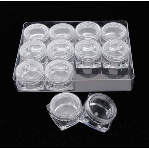 12 Pieces Clear Storage Box Jewelry Nail Tips Beads Pin Small Things Cases