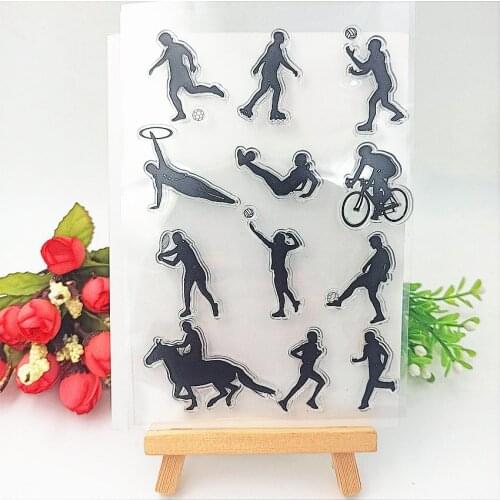 11*16cm athletes Transparent Clear Stamps / Silicone Seals Roller Stamp for DIY scrapbooking photo album/Card Making