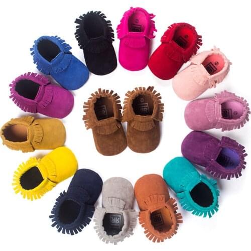 Romirus New PU Leather Baby Moccasins Soft Moccs Baby Shoes For Girls And Boys Fringe Soft Slip-on Children Footwear