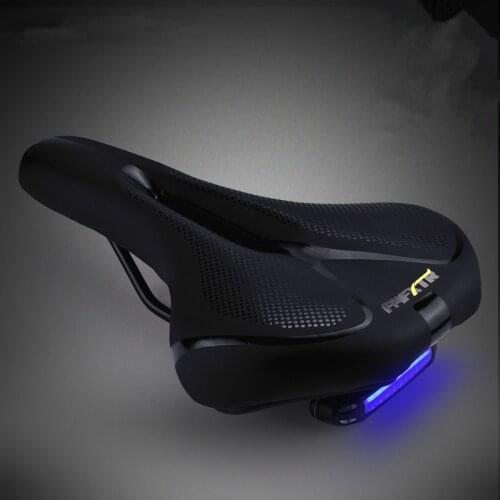MTB Bicycle Saddle with Tail Light Bike Seat Saddle Soft Comfortable Bike Hollow Thicken Widen Cycling Saddle Bike Seat Cushion