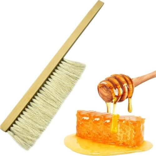 Beekeeping Brush Tools Wood Bee Sweep Brush Two Rows Pigs Bristles Bee Equipment Brush For Beekeepers Tools Bee Keeping