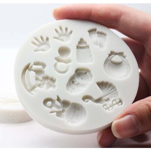 Baby Shower Decorations Chocolate Fondant Silicone Mold Cake Tools Girl First Birthday Party Decorations Kids Party Decoration