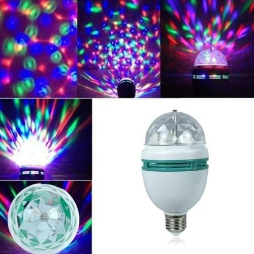 E27 RGB Led Bulb Symphony Projector Auto Rotating Stage Light AC220VLED Light For Bar KTV Disco Party Light Home Decoration