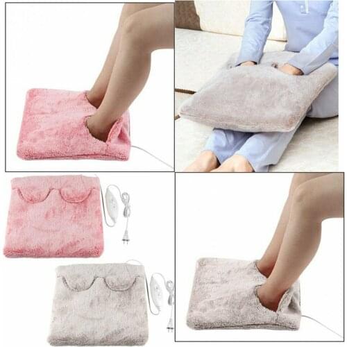 Electric Heated Warm Cosy Foot Hand Warmer Heating Slippers Sofa Pillow Heated Insoles Warming Pad Mat Winter Warmer Massage