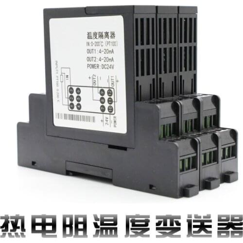 Thermal Resistance PT100 Temperature Transmitter Signal Isolator Sensor Conversion Module 4-20mA 0-10V 5V