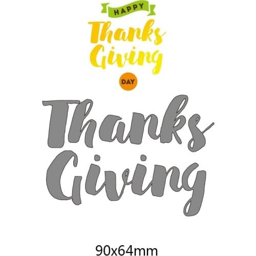 Thanks giving letters Metal Cutting Dies Stencils For DIY Scrapbooking Decorative Embossing Suit Paper Cards new hot 90*64mm
