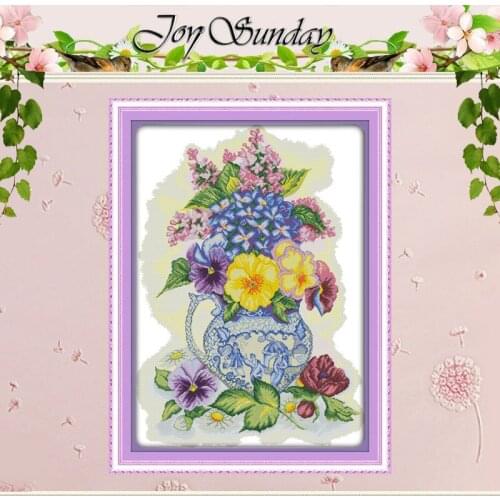 Three color vase Counted Cross Stitch 11CT 14CT Cross Stitch Chinese Cross Stitch Kits Embroidery for Home Decor Needlework
