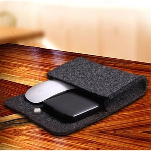 Soft Felt Protective Sleeve Storage Bag Pouch for Charger Mouse Power Adapter