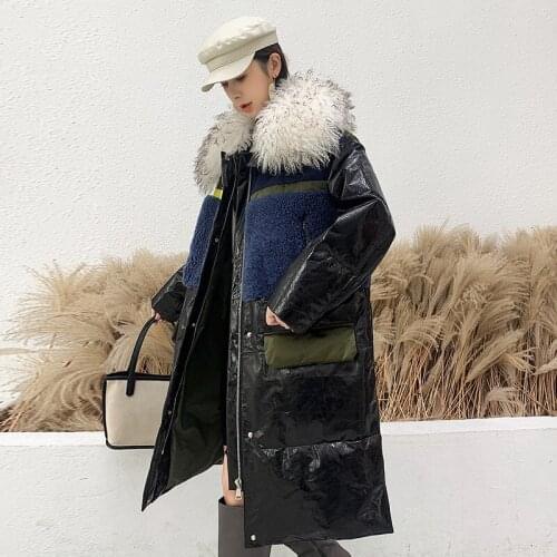 Winter Genuine Leather Jacket Women Fur Collar Long 100% Real Sheepskin Coat Duck Down Jackets Chaquetas Mujer 2020 Hiver 9102