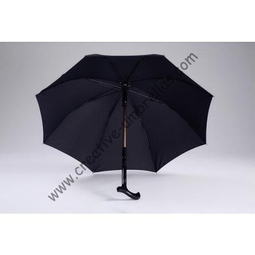 Hand open unbreakable self-defense detachable crutch climbing umbrella brass aluminnium fiberglass old mans sunshade parasols