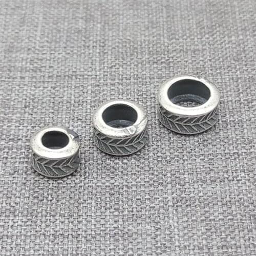 10pcs of 925 Sterling Silver Donut Tire Beads Tree Leaf Design 6mm 8mm 10mm